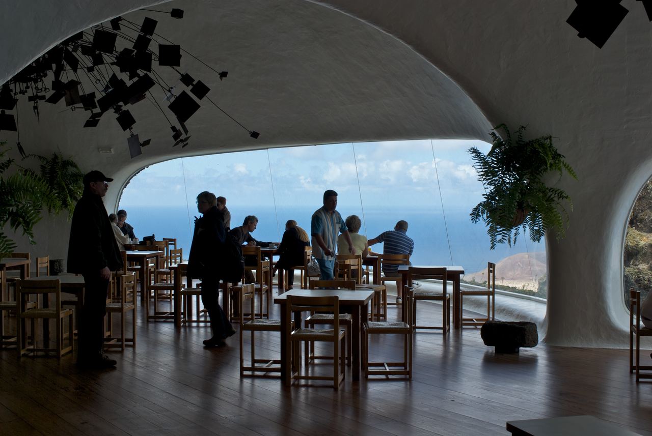 Café with panoramic windows at the Mirador del Río