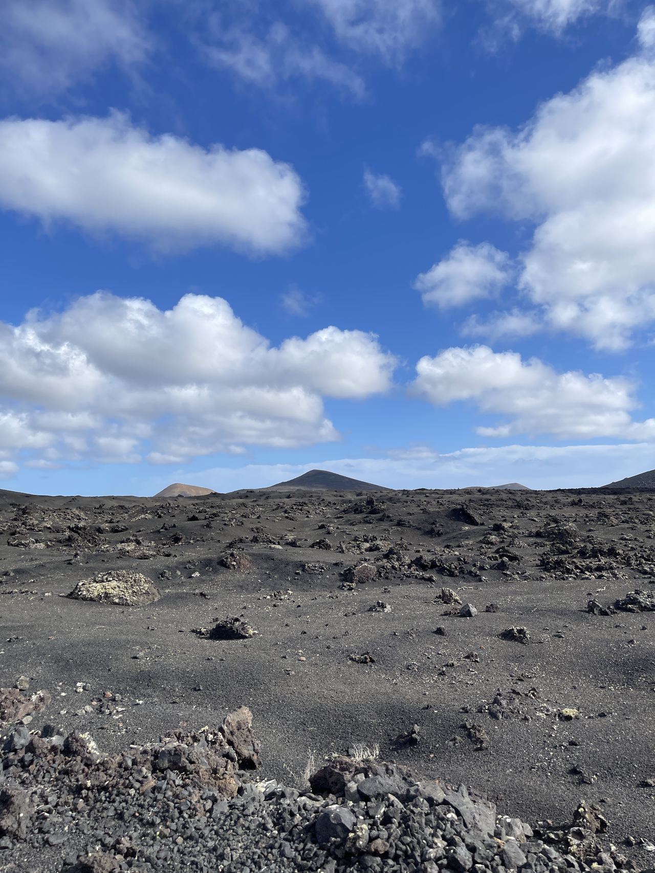 Lava field with volcanic cones in Timanfaya National Park